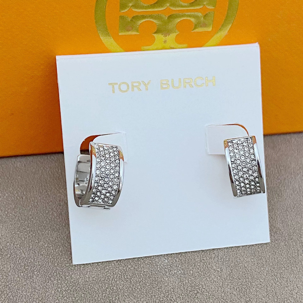 Tory Burch Geometric Full Rhinestone Earrings